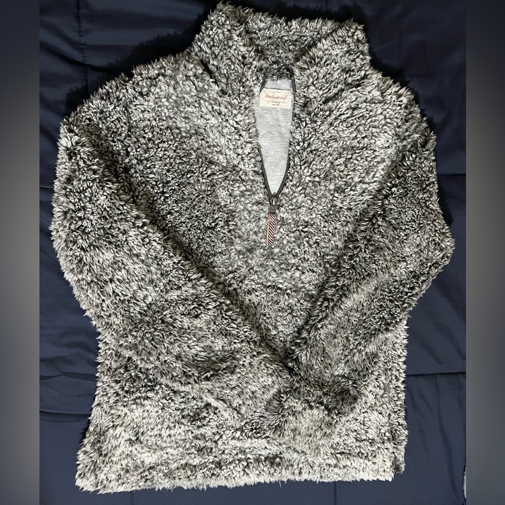 Weatherproof Vintage Textured Gray 1/4 zip pullover